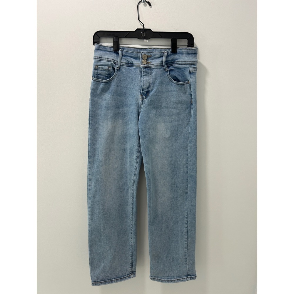 Sky Jeans Womens Light Wash Straight Leg Double Button Denim Jeans Size 9